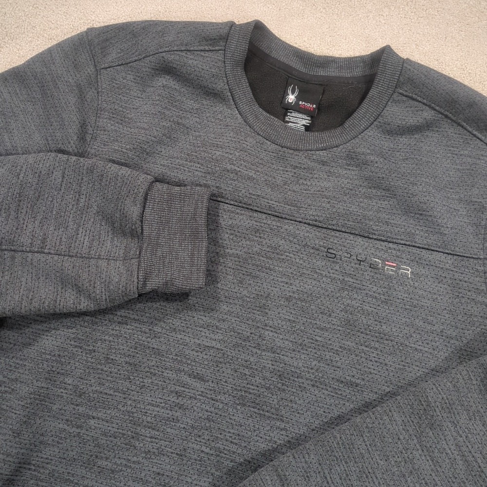 Men's Spyder Active Crewneck Sweatshirt Pocketed Medium Grey